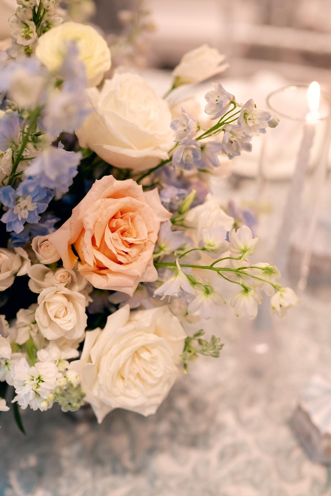 Pastel floral centerpiece